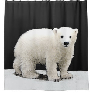 Rideaux De Douche Peinture de l'ours polaire - Art original de la fa