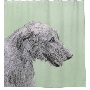 Rideaux De Douche Peinture de Wolfhound irlandais - Joli art origina