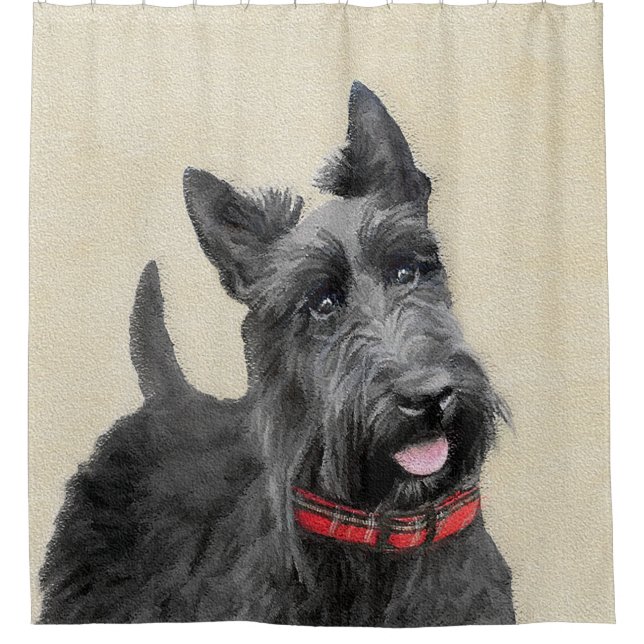 Rideaux De Douche Peinture écossaise Terrier - Cute Original Dog Art (Devant)