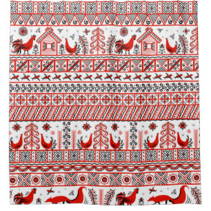 Rideaux De Douche Peinture Mezen. Motif sans couture décorative. Chi
