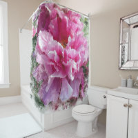 *~* Peinture originale Peine rose Fleur florale AR