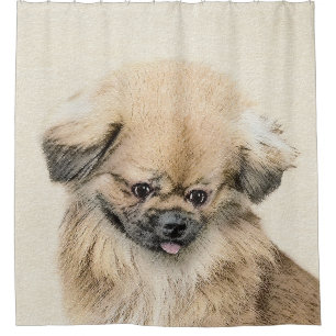 Rideaux De Douche Peinture Pekingese - Cute Original Chien Art