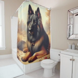 Rideaux De Douche Peinture vintage belge Tervuren