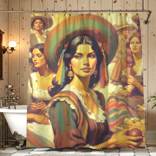 Rideaux De Douche Peinture vintage Latina