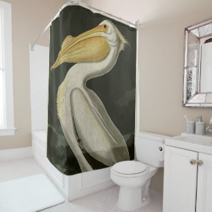 Rideaux De Douche Pélican blanc américain, les oiseaux d'Amérique d'