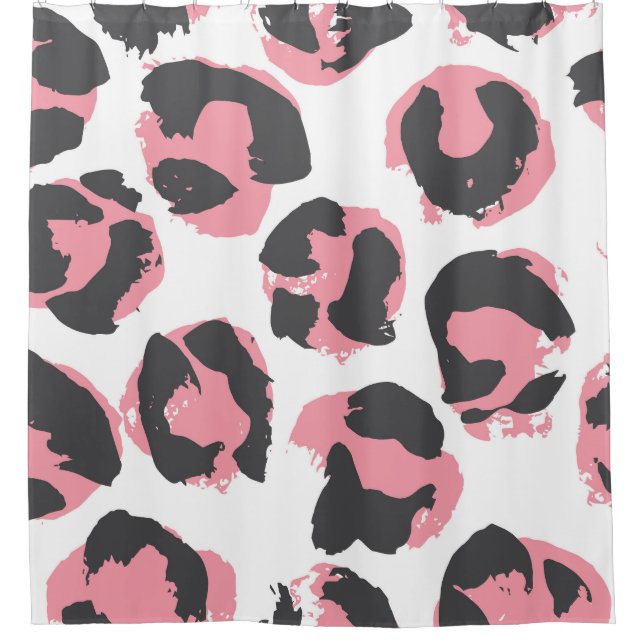 Rideaux De Douche Pelure de léopard : Texture rose noire (Devant)