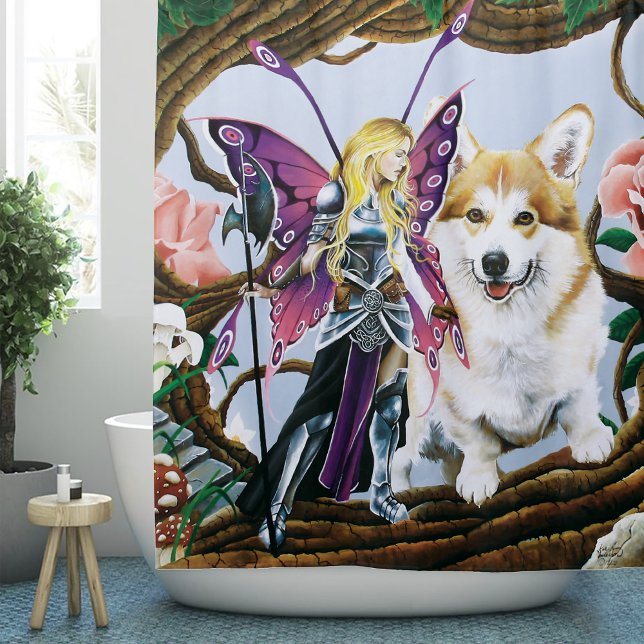 Rideaux De Douche Pembroke Welsh Corgi Fairy Imaginaire (Créateur téléchargé)