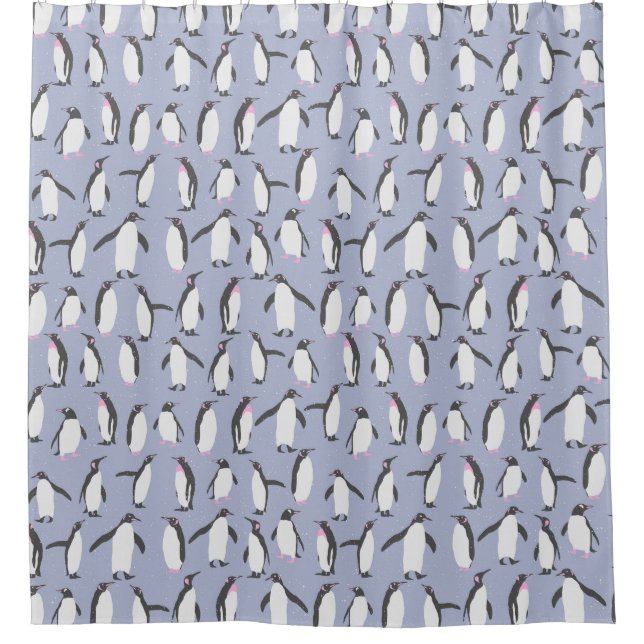Rideaux De Douche Penguins d'hiver sans faille motif + vos idées (Devant)