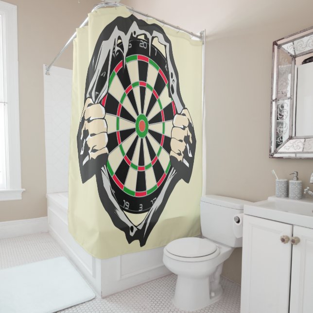 Rideaux De Douche Percée vers le Bullseye - Ultimate Dartboard (En situation)