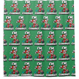 Rideaux De Douche Père Noël drôle Pattern Humour de Noël