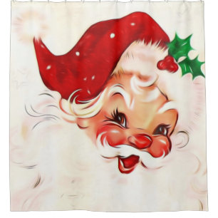 RIDEAUX DE DOUCHE PÈRE NOËL VINTAGE 4