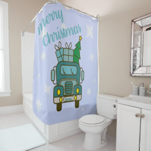 Rideaux De Douche Père Noël vue de devant Joyeux Noël