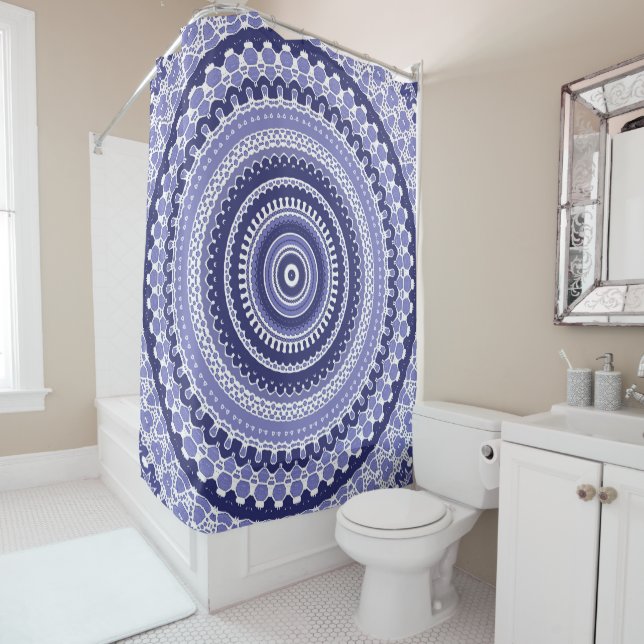 Rideaux De Douche Peri Purple Lavender Mandala (En situation)