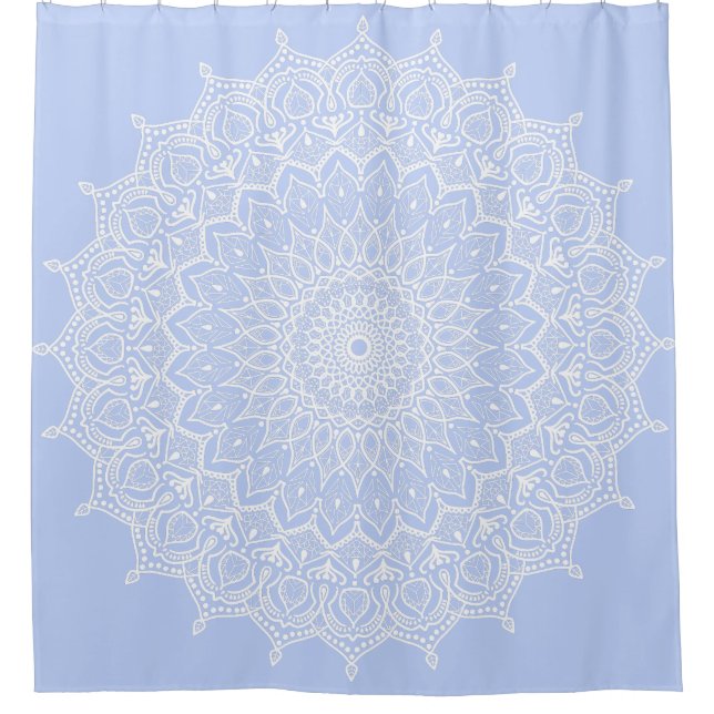 Rideaux De Douche Periwinkle Mandala - Bora à Juniper Berry (Devant)