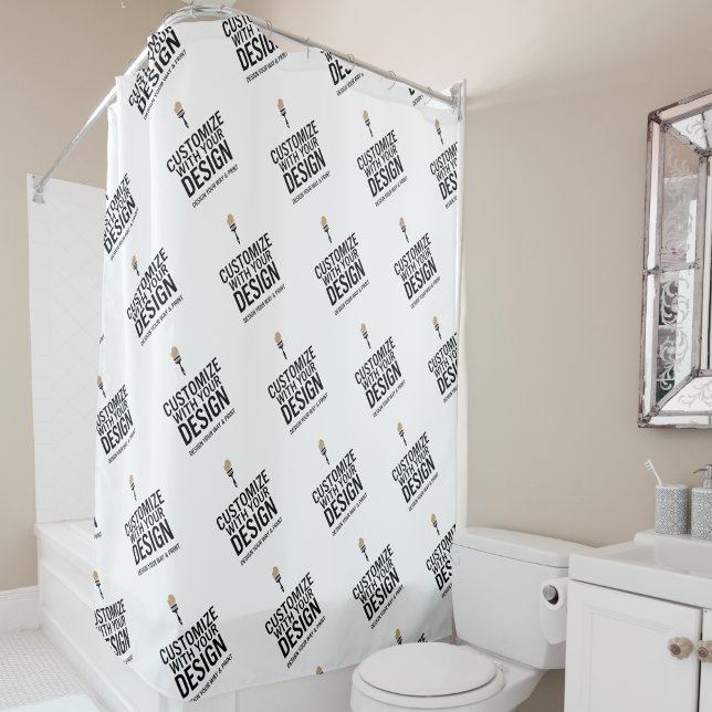 Rideaux De Douche Personalized Company Branded Custom Minimalist  (Créateur téléchargé)