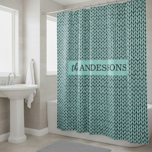Rideaux De Douche Personalized Knit Pattern Shower Curtain (Créateur téléchargé)