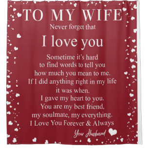 Rideaux De Douche Personalized Letter To My Wife, couple Valentine
