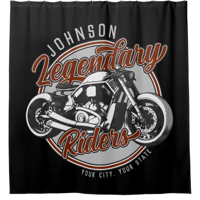 Rideaux De Douche Personalized Motorcycle Legendary Rider Biker (Devant)