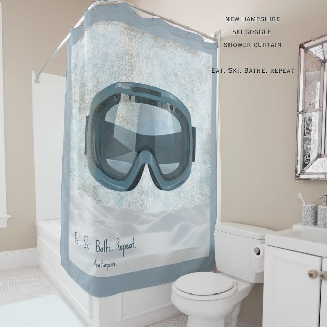 Rideaux De Douche Personalized New Hampshire Ski. Eat Sleep Ski  (Créateur téléchargé)
