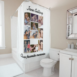 Rideaux De Douche Personnalisé Amis Moderne 10 Photo Collage
