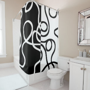 Rideaux De Douche Persuasion linéaire I : Abstrait noir et blanc