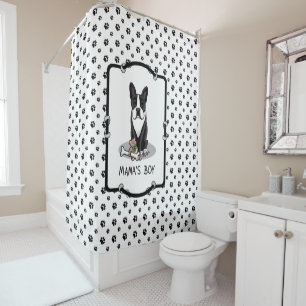 Rideaux De Douche Petit Mama's Boy Boston Terrier (noir) Chien
