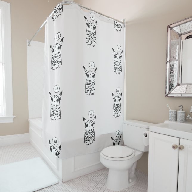 Rideaux De Douche Petit monstre mignon (En situation)