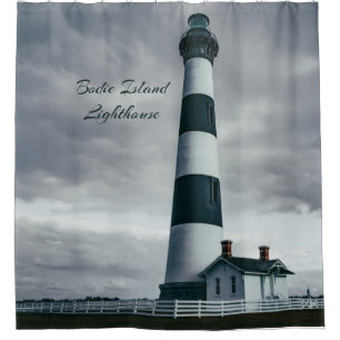 Rideaux De Douche Phare de Bodie Island noir et blanc