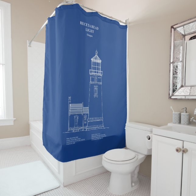 Rideaux De Douche Phare de Heceta Head - Oregon - AD (En situation)