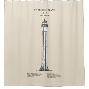 Rideaux De Douche Phare de l'île St Martin - Michigan - SBD