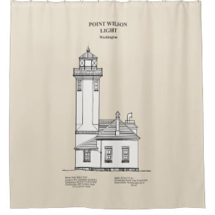 Rideaux De Douche Phare de Point Wilson - Washington - SBD