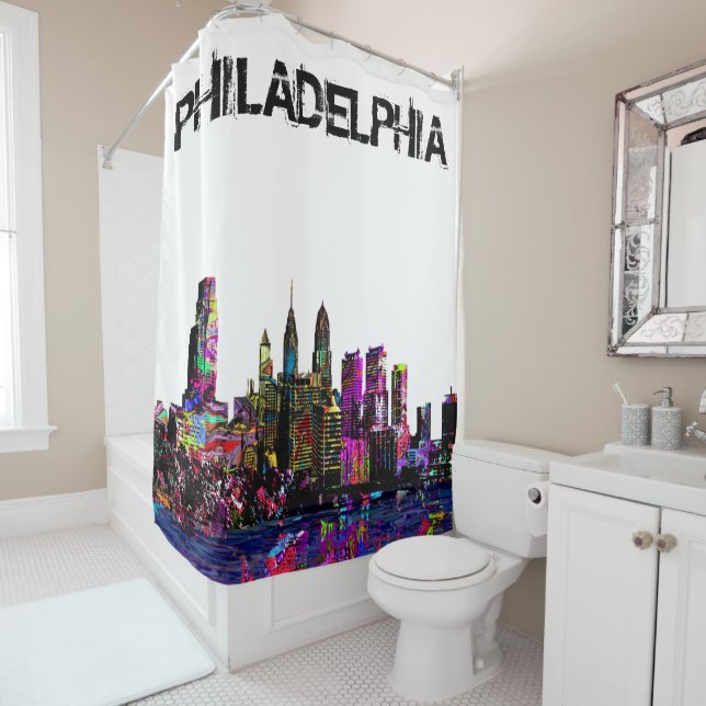 Rideaux De Douche Philadelphie, Pennsylvanie en graffiti (En situation)