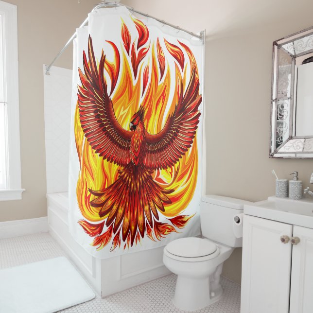 Rideaux De Douche Phoenix mythologique immortelle Créature (En situation)