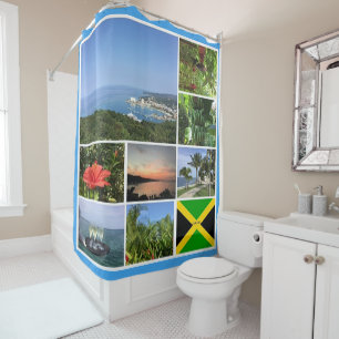 Rideaux De Douche Photo Collage de Jamaïque
