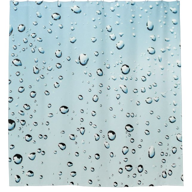 Rideaux De Douche Photo de l'eau de gouttes de pluie (Devant)