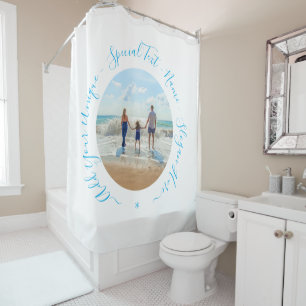 Rideaux De Douche Photo et texte personnalisés - Votre propre desig