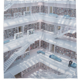 RIDEAUX DE DOUCHE PHOTOGRAPHIE DE BIBLIOTHÈQUE DE HAUTE AUGMENTATION