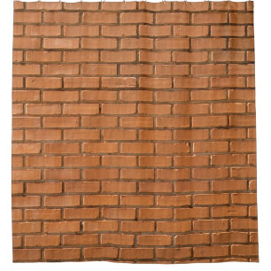 Rideaux De Douche Photographie de closeup de mur de briques brunes