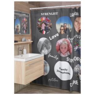 Rideaux De Douche Photos de famille gris