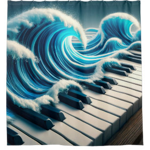 Rideaux De Douche Piano Art
