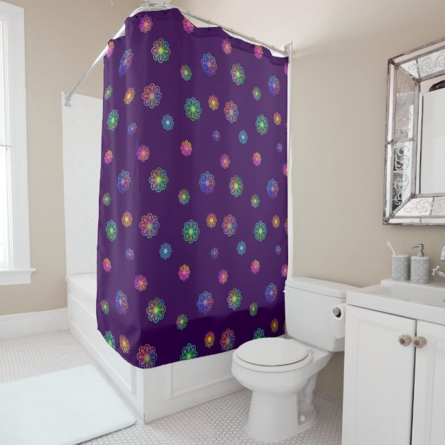 Rideaux De Douche Pick a Posy Custom Background  (En situation)