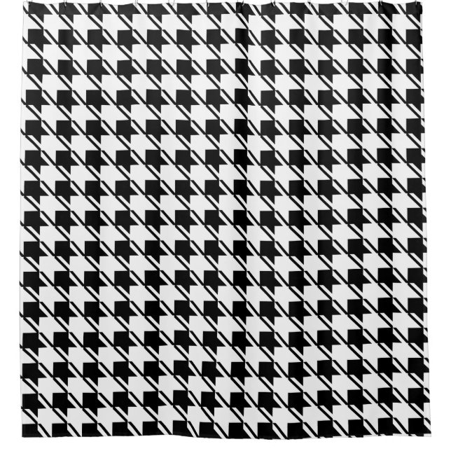 Rideaux De Douche Pied-de-poule blanc noir (Devant)