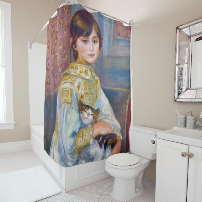 Rideaux De Douche Pierre-Auguste Renoir - Enfant avec chat (En situation)