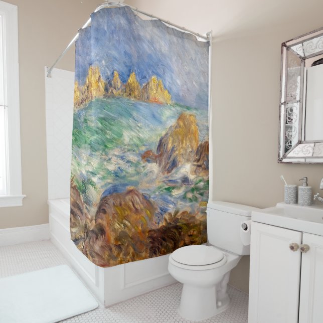 Rideaux De Douche Pierre-Auguste Renoir - Marine, Guernesey (En situation)