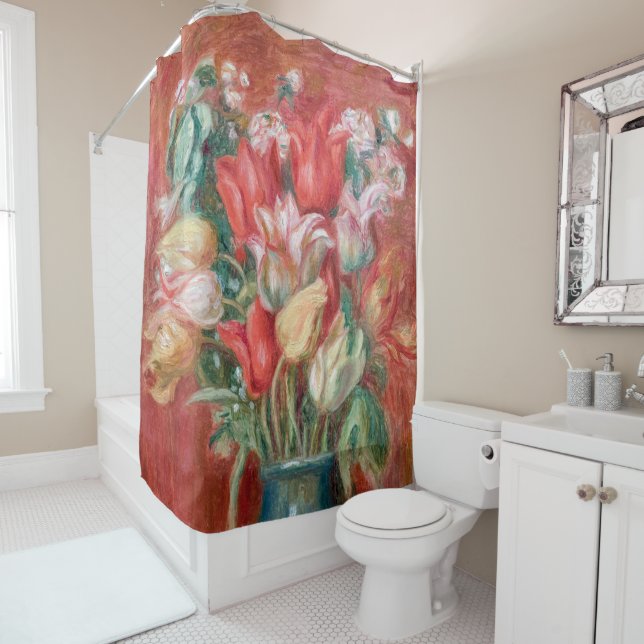 Rideaux De Douche Pierre-Auguste Renoir - Tulip Bouquet (En situation)