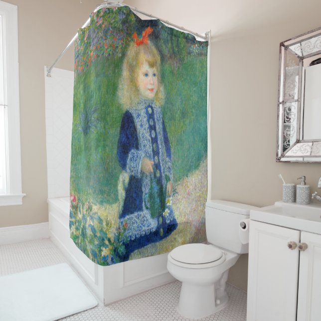 Rideaux De Douche Pierre-Auguste Renoir - Une fille avec une canne d (En situation)