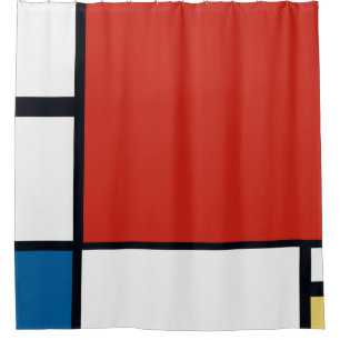 Rideaux De Douche Piet Mondrian - Composition Abstrait géométrique