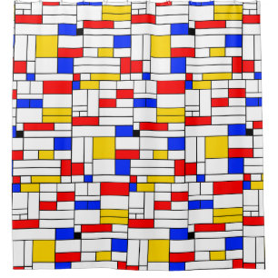 Rideaux De Douche Piet Mondrian Style Art Abstrait