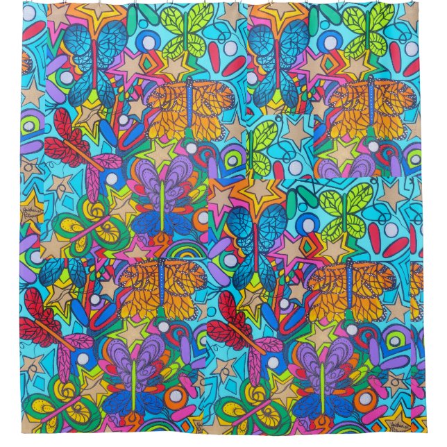 Rideaux De Douche Pinball Brain Butterfly Superstar  (Devant)