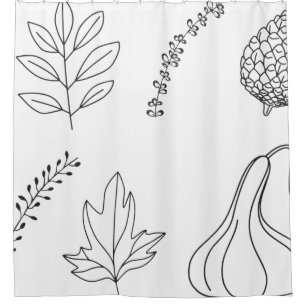 Rideaux De Douche Pine cône branche squash